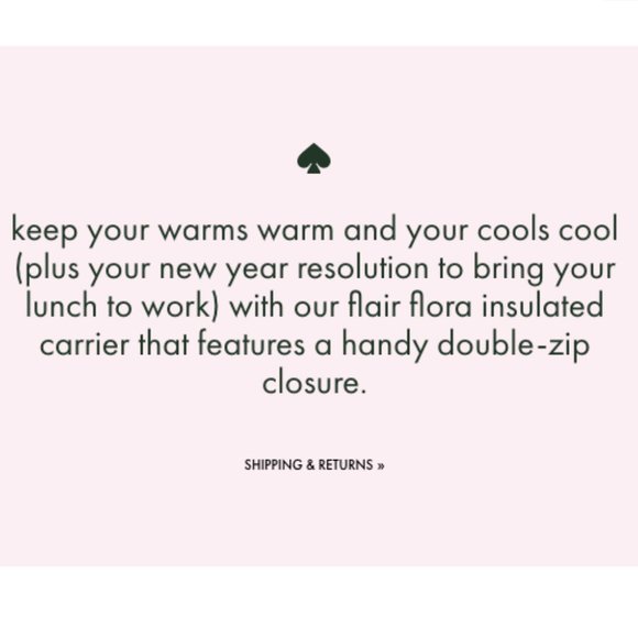 kate spade pink flair flora lunch carrier bag tote box container nwt - Picture 3 of 4